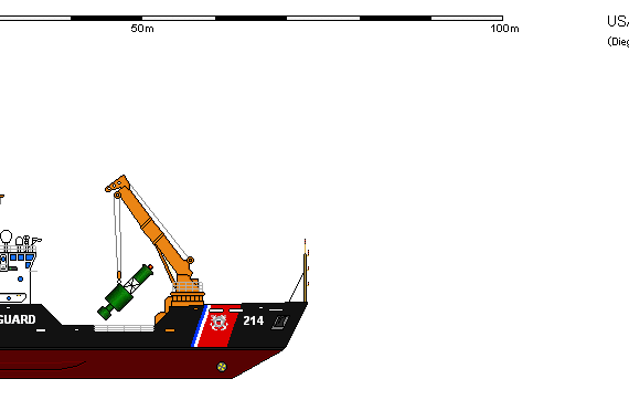 Корабль USA WLB-214 HollyCock - чертежи, габариты, рисунки