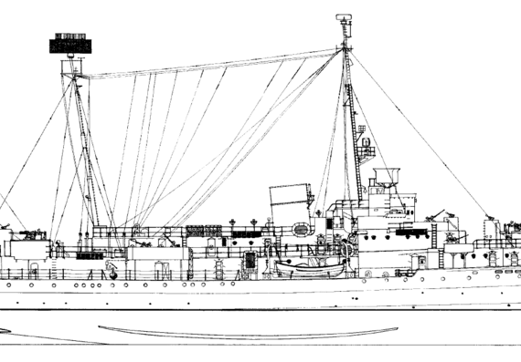 Корабль USCGC WPG-33 Duane (Cutter) (1944) - чертежи, габариты, рисунки
