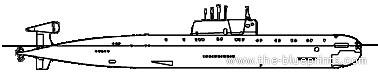 USSR warship 948 Barrakuda (Sierra class SSN) - drawings, dimensions, pictures