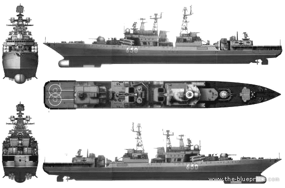 Корабль СССР Admiral Chabanenko (Destroyer) - чертежи, габариты, рисунки