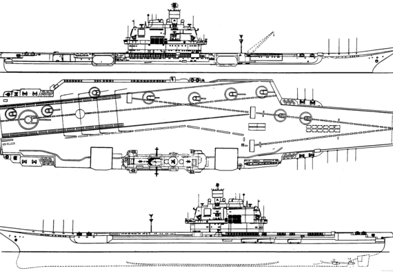 Авианосец СССР Admiral Kuznetsov 1993 (Project 1143.5 Orel Aircraft Carrier) - чертежи, габариты, рисунки