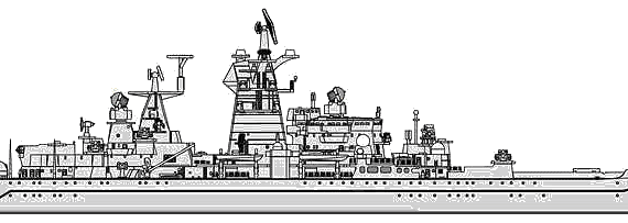 USSR ship Admiral Nakhimov (Nuclear Battlecruiser) - drawings, dimensions, pictures