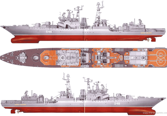 Корабль СССР Admiral Panteleyev (Destroyer) - чертежи, габариты, рисунки