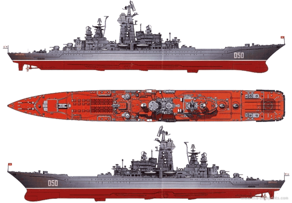 Корабль СССР Admiral Ushakow (Cruiser) - чертежи, габариты, рисунки