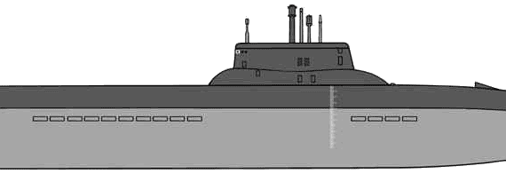 Корабль СССР Akula Class (Typhoon SSBN Submarine) - чертежи, габариты, рисунки