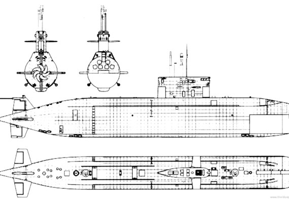 Подводная лодка СССР Amur-class Submarine - чертежи, габариты, рисунки
