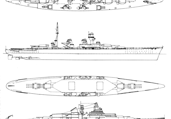 Боевой корабль СССР Ansaldo UP.41 Battleship Project - чертежи, габариты, рисунки