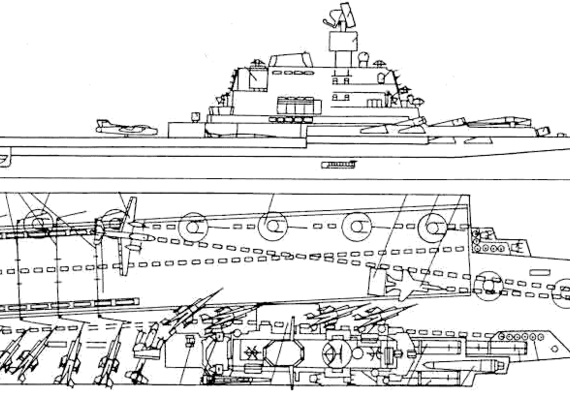 Боевой корабль СССР Baku class Carrier - чертежи, габариты, рисунки