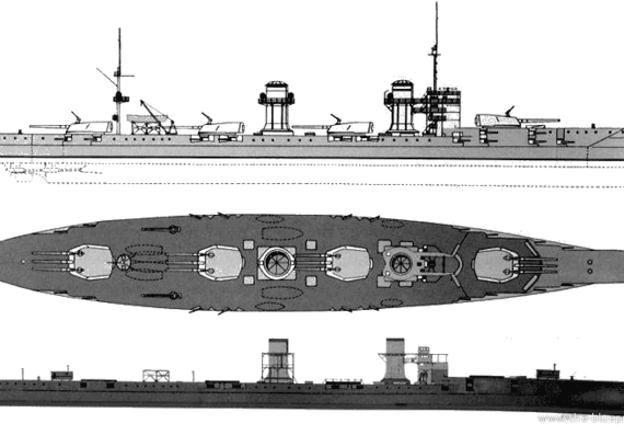 Боевой корабль СССР Borodino (1926) - чертежи, габариты, рисунки