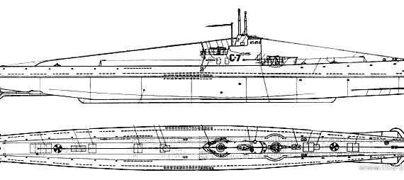 Подводная лодка СССР C-7 - чертежи, габариты, рисунки
