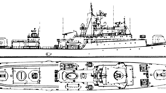 Корабль СССР Delfin (Frigate) (1976) - чертежи, габариты, рисунки