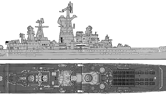Боевой корабль СССР Frunze - чертежи, габариты, рисунки