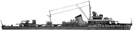 USSR destroyer Gnevnyi (Destroyer) (1944) - drawings, dimensions, pictures