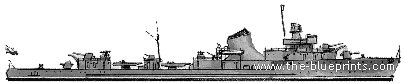 Эсминец СССР Gordyi (Destroyer) (1936) - чертежи, габариты, рисунки