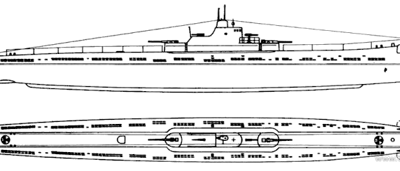 Подводная лодка СССР K-51 K-class Submarine - чертежи, габариты, рисунки