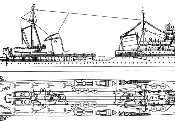Корабль СССР Kaganovich (Kirov Class Project 26bis2 Light Cruiser) (1945) - чертежи, габариты, рисунки