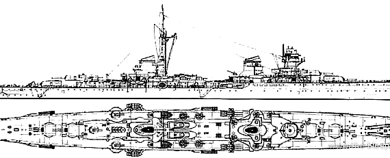Корабль СССР Kerch (Light Cruiser() (1955) - чертежи, габариты, рисунки