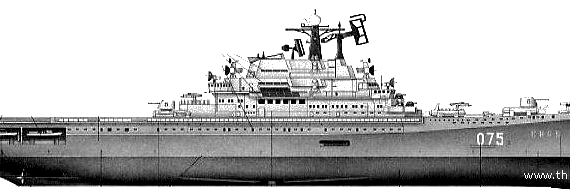 Боевой корабль СССР Kiev - чертежи, габариты, рисунки
