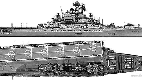 USSR aircraft carrier Kiev (1975) - drawings, dimensions, pictures