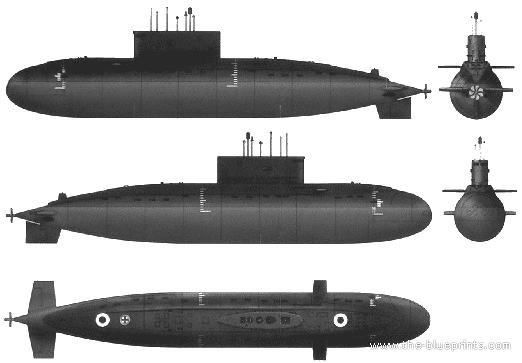 Подводная лодка СССР Kilo-Class (Submarine) - чертежи, габариты, рисунки