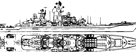 USSR combat ship Kirov (1980) - drawings, dimensions, pictures