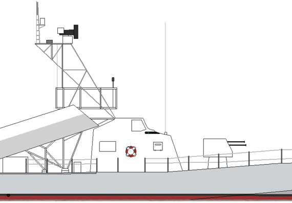 Корабль СССР Komar Missile Boat - чертежи, габариты, рисунки