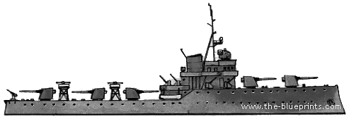 Корабль СССР Krasnoye Znamya (Gun Ship) (1945) - чертежи, габариты, рисунки