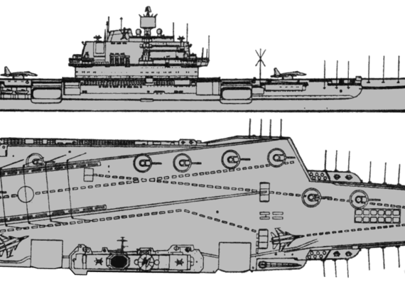 USSR aircraft carrier Kremlin - drawings, dimensions, pictures