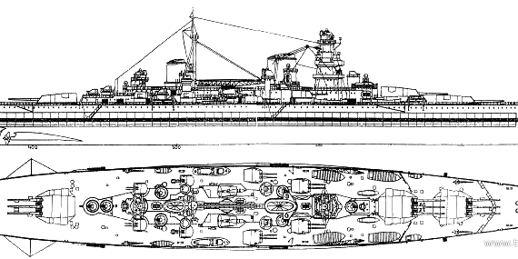 USSR cruiser Kronshtadt (Battlecruiser) - drawings, dimensions, pictures