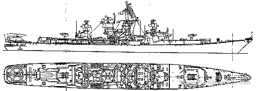 USSR ship Kronshtadt (Cruiser) - drawings, dimensions, pictures