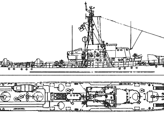 USSR ship Kronshtadt (Project 122bis Submarine Chaser) - drawings, dimensions, pictures