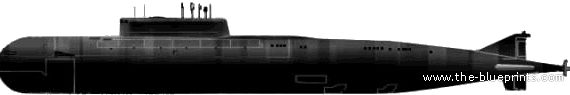 Крейсер СССР Kursk K-141 (SSGN Oscar II Class) - чертежи, габариты, рисунки
