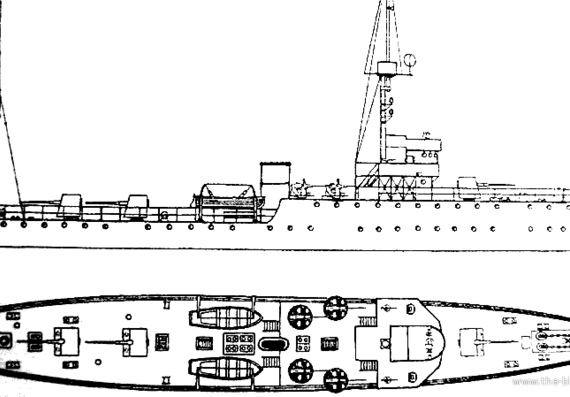 Боевой корабль СССР Lenin (Gunboat) (1942) - чертежи, габариты, рисунки
