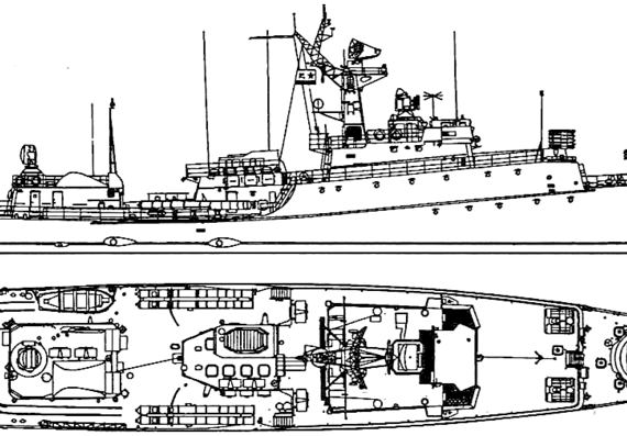 Корабль СССР MPK-44 (Project Grisha I Albatros Class Corvette). (1980) - чертежи, габариты, рисунки