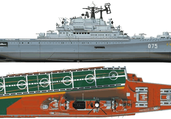 USSR ship Minsk (Aircraft Carrier) - drawings, dimensions, pictures