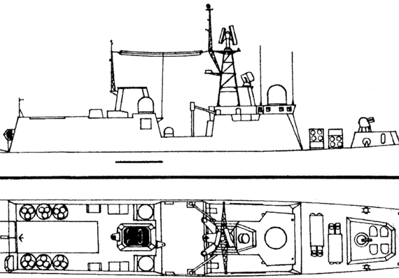 Корабль СССР Novik (Project 1 Frigate) (2005) - чертежи, габариты, рисунки