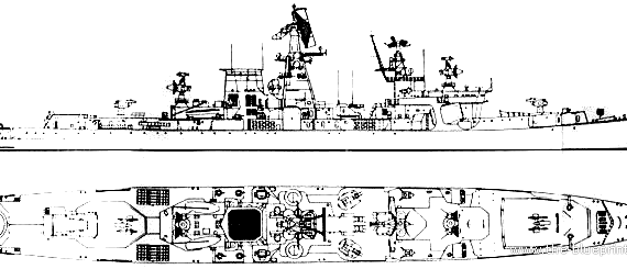 USSR cruiser Ochakov - drawings, dimensions, pictures