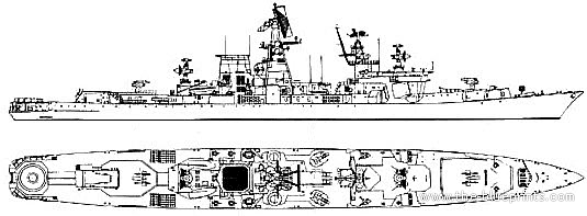 Крейсер СССР Ochakov (Kara class Cruiser) - чертежи, габариты, рисунки