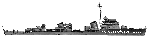 Эсминец СССР Ognevoi (Destroyer) (1944) - чертежи, габариты, рисунки