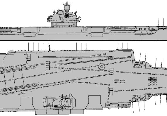 USSR aircraft carrier Orel Ulyanovsk - drawings, dimensions, pictures