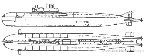 USSR combat ship Oscar II Class SSGN - drawings, dimensions, pictures