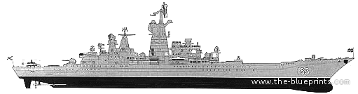 USSR ship Pjotr Veliky (Cruiser) - drawings, dimensions, pictures