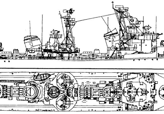 Корабль СССР Plamenny (Project 56PLO Destroyer) (1957) - чертежи, габариты, рисунки