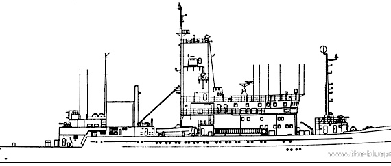 USSR submarine Project 1022.1 Kamchatka class Submarine-Search Ship - drawings, dimensions, pictures