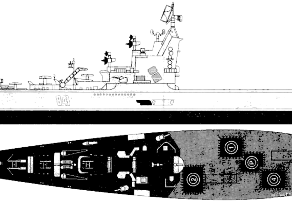 Подводная лодка СССР Project 1123 Moskva Kondor -class Anti-Submarine Cruiser - чертежи, габариты, рисунки