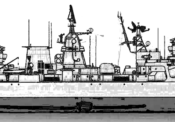 Крейсер СССР Project 1134BF Kerch Berkut B Kara class Cruiser - чертежи, габариты, рисунки