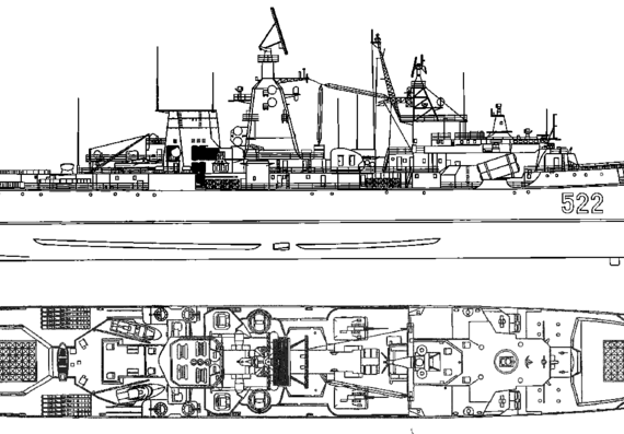 USSR cruiser Project 1134B Ochakov Berkut B Kara-class Cruiser - drawings, dimensions, pictures