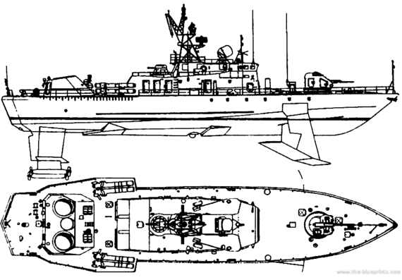 USSR submarine Project 1145.1 Sokol Mukha -class small anti-submarine ship - drawings, dimensions, pictures