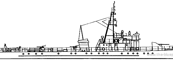 Подводная лодка СССР Project 122A Artillerist -class Submarine Chaser - чертежи, габариты, рисунки