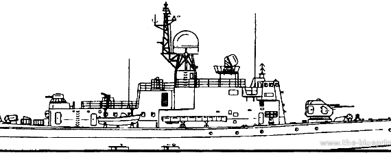 USSR submarine Project 1241PE Molniya 3 Modified Pauk-class MPK-72 Small Anti-Submarine Ship - drawings, dimensions, pictures